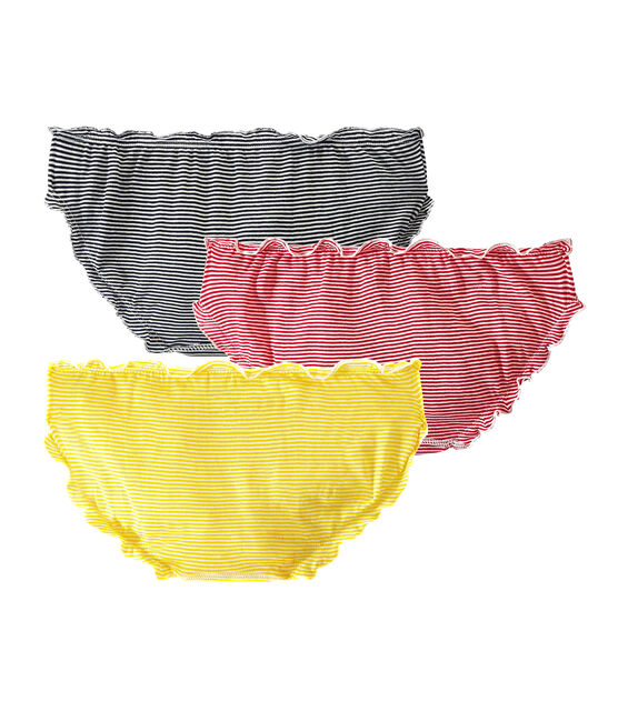 Set of 3 light cotton ruffled panties for woman LOT white