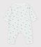 Babies' footless fox-print cotton pyjama suit white/blue