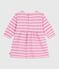 Babies' long-sleeved stripy cotton dress BOUDOIR pink/MILK