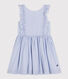 Girls' striped sleeveless poplin dress