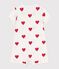 Babies' Heart Patterned Cotton Playsuit MARSHMALLOW white/TERKUIT red