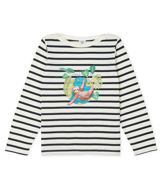 Unisex Children's Breton Top COQUILLE beige/SMOKING blue