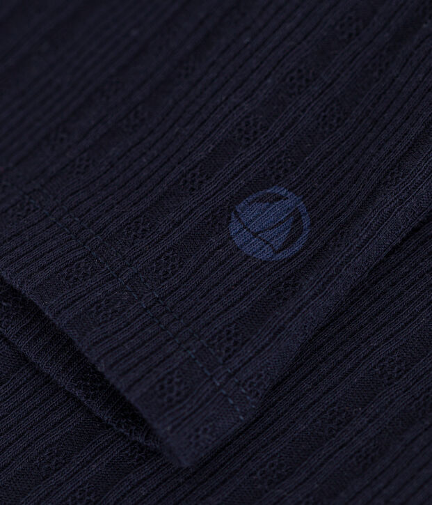 Women's iconic roll neck T-shirt in decorative rib knit SMOKING