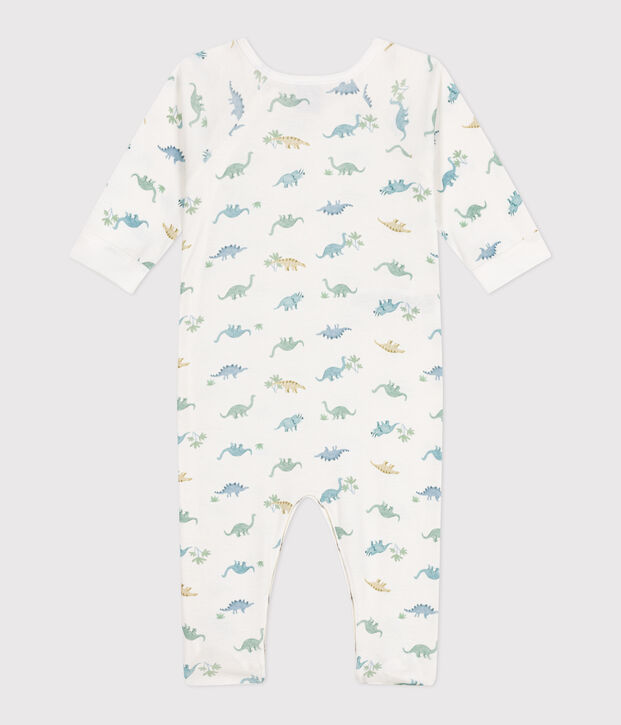 Babies' dinosaur pattern cotton pyjamas white/multicolor
