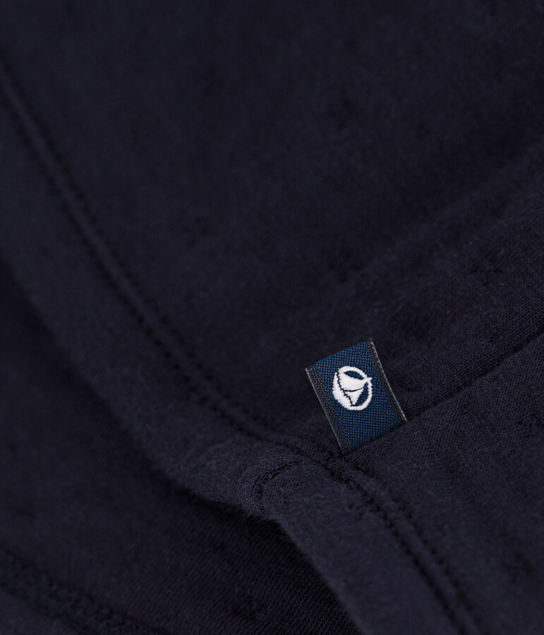 Babies' Long-Sleeved Quilted Tube Knit Dress blue