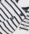 Babies' Thick Stripy Jersey Long Dungarees MARSHMALLOW white/SMOKING blue