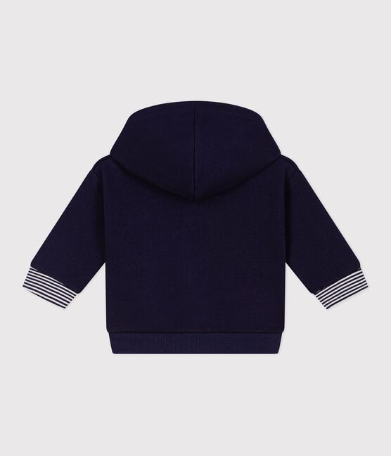 Babies' cotton hoodie with striped details SOIR blue