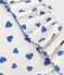 Children's one-piece heart print ruffled swimsuit. white/blue