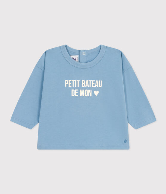 Babies' Long-Sleeved Jersey T-Shirt AZUL blue