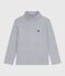 Children's plain cotton rollneck top FUMEE CHINE grey