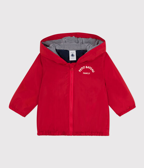 Babies' Warm Recycled Polyester Windbreaker PEPS red