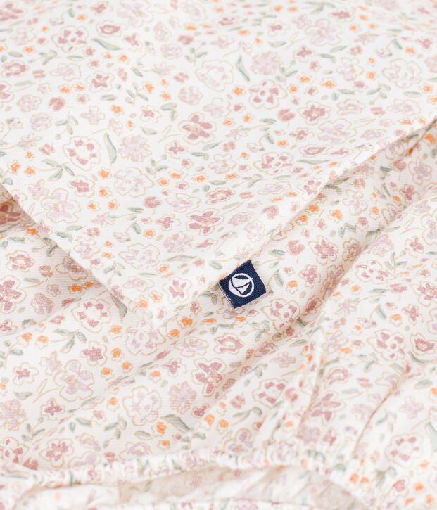 Babies' floral print cotton dress Ecru/multicolor