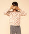 Girls' printed quilted tube knit cardigan AVALANCHE white/MULTICO