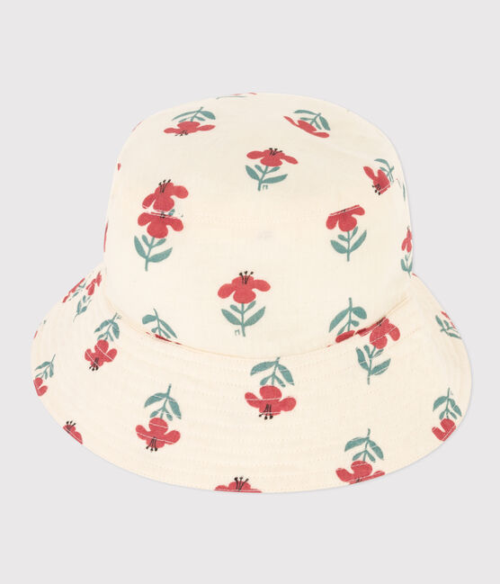Baby Girls' Floral Cotton Gauze Floppy Sun Hat AVALANCHE white/MULTICO