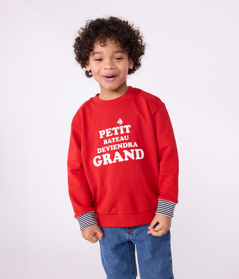Children's printed cotton sweatshirt red