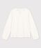 Girls' Long-sleeved Cotton T-Shirt MARSHMALLOW white