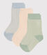 Babies' Pinstripe Cotton Socks - 3-Pack