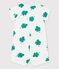 Babies' Fleece Plant Print Short Playsuit MARSHMALLOW white/GAZON green