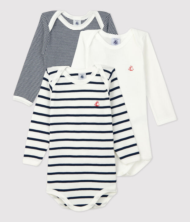Babies' Long-Sleeved Bodysuit - 3-Pack multicolor