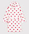 Children's Unisex Heart Patterned Terry Bathrobe MARSHMALLOW white/TERKUIT red