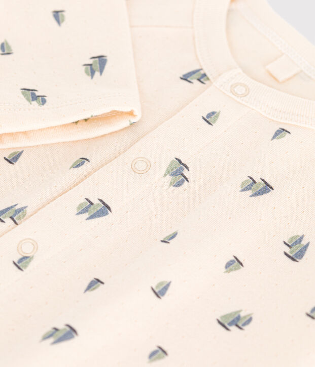 Babies' tube knit long jumpsuit Ecru/multicolor