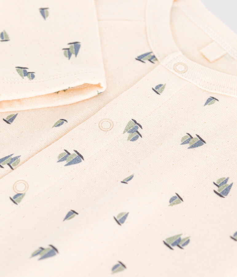 Babies' tube knit long jumpsuit Ecru/multicolor