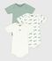 Pack of babies' short-sleeved whale print cotton bodies variante 1