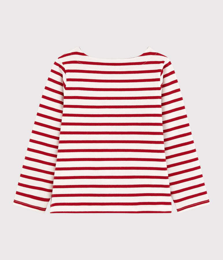 Girls' Jersey Breton Top white/red