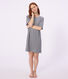 Women's short-sleeved striped cotton nightdress