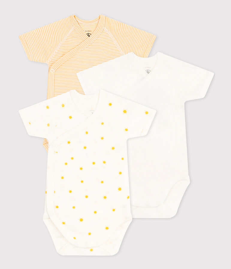 Babies' Wrapover Short-Sleeved Bodysuits - 3-Pack multicolor