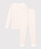 Children's Pyjamas in Flower Print Cotton MARSHMALLOW /PANTY