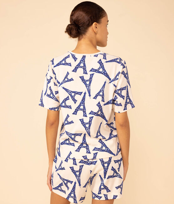 Women's Paris Cotton Short Pyjamas AVALANCHE white/MULTICO