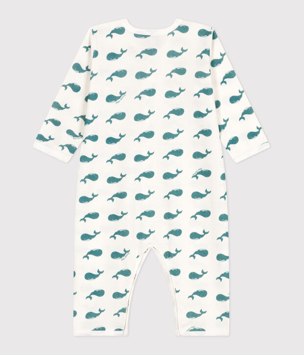 Baby cotton pajamas without whale feet green/green