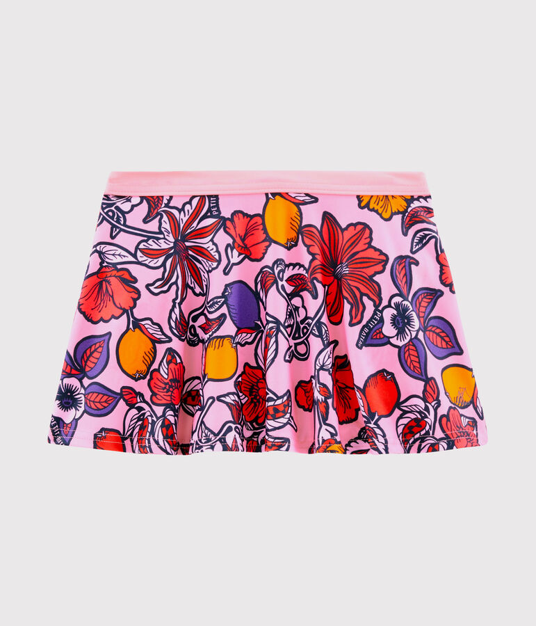Girls' UPF 50+ Beach Skirt pink/multicolor