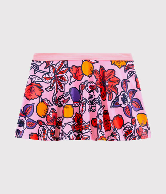 Girls' UPF 50+ Beach Skirt PATIENCE pink/MULTICO white