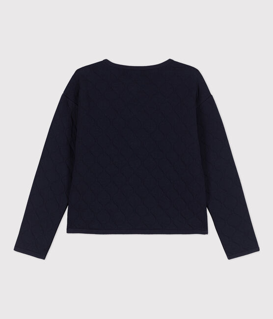 Women's Quilted Tube Knit Cardigan SMOKING blue
