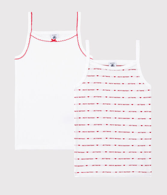 Petit Bateau "Je t'aime" Girls' Strappy Tops - 2-Pack variante 1