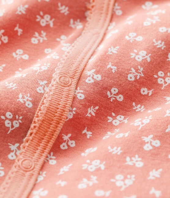 Babies' Floral Organic Cotton Playsuit PAPAYE pink/MARSHMALLOW