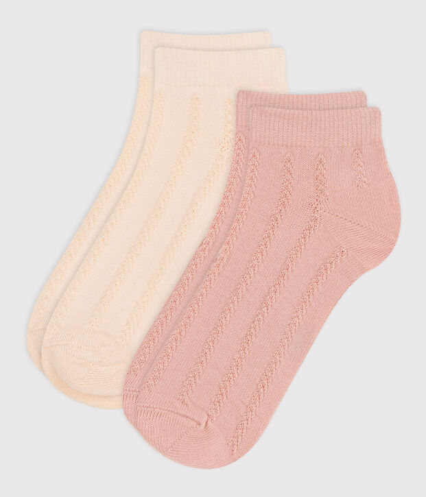 Children's Cotton Jersey Plain Socks - 2-Pack multicolor