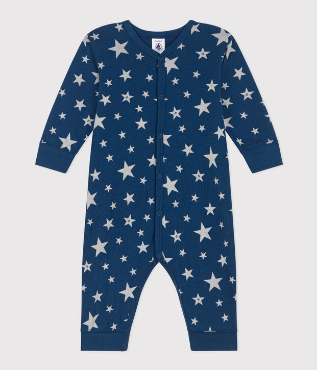 Babies' Footless Cotton Pyjamas blue/white
