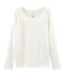 Tee-shirt manches longues femme en lin MARSHMALLOW white