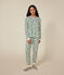 Women's Christmas tree print cotton pyjamas AVALANCHE white/MULTICO