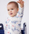 Babies' Paris themed cotton pyjamas MARSHMALLOW white/MULTICO white