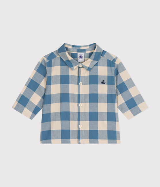 Babies' flannel shirt BEACH blue/AVALANCHE