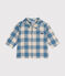 Babies' flannel shirt BEACH blue/AVALANCHE