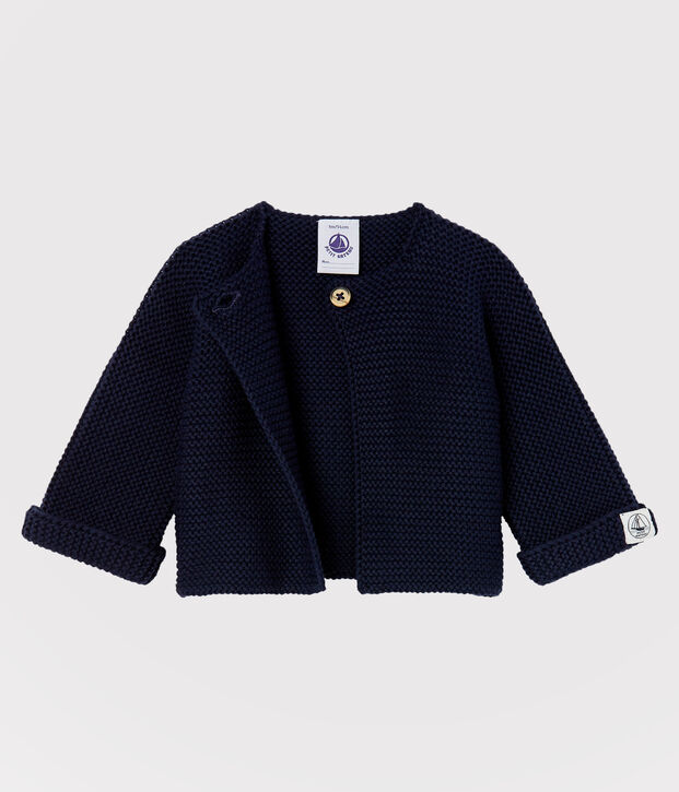 Babies' Organic Cotton Knitted Cardigan blue