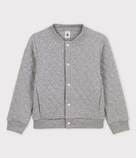Boys' Quilted Tube Knit Cardigan SUBWAY CHINE grey