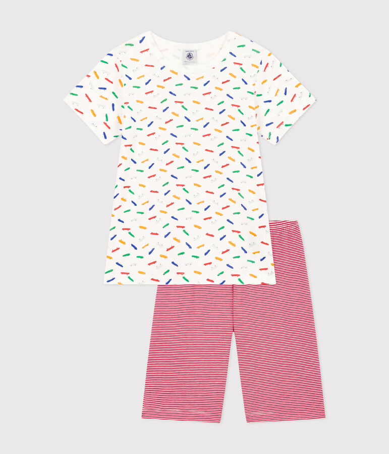 Children's Short Cotton Pyjamas white/multicolor