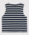 Babies' Reversible Sleeveless Vest in Padded Rib Knit SMOKING blue/MARSHMALLOW white