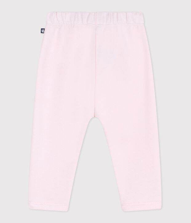 Babies' jogging bottoms in plain cotton pink